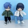 Niannyyhouse BJD Doll Clothes Denim Suit for OB11 Size Obitsu Doll 11cm Body 1/12 Jacket, Pants, Vest, Shoes, (Pink)