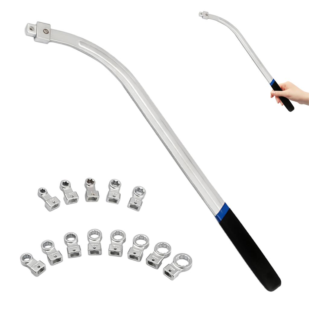 Belt Remove and Install Adjust Tightener Wrench tools with E10/12/14/16/18 Drive Adapters for Engine Belt Adjustment