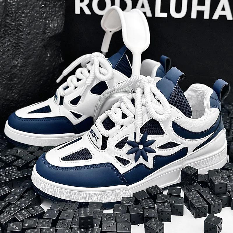 Fashion Brand Men's Sneakers Luxury Leather Casual Shoes Men Fashion Skateboard Shoes for Men Daily Training Shoes Tenis Masculino2025