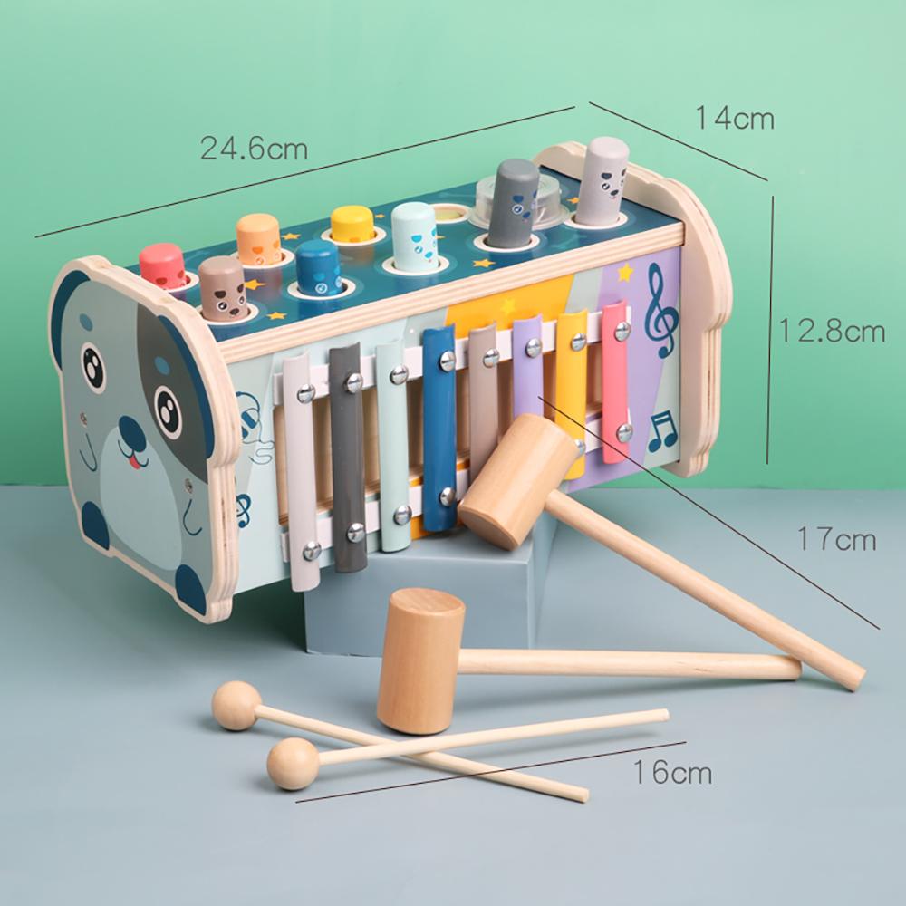 Houten Hamer Hameren Speelgoed Montessori Vroege Ontwikkeling Speelgoed met Hamerbank Xylofoon Nummer Sorteer Puzzel Cadeaus voor Kinderen