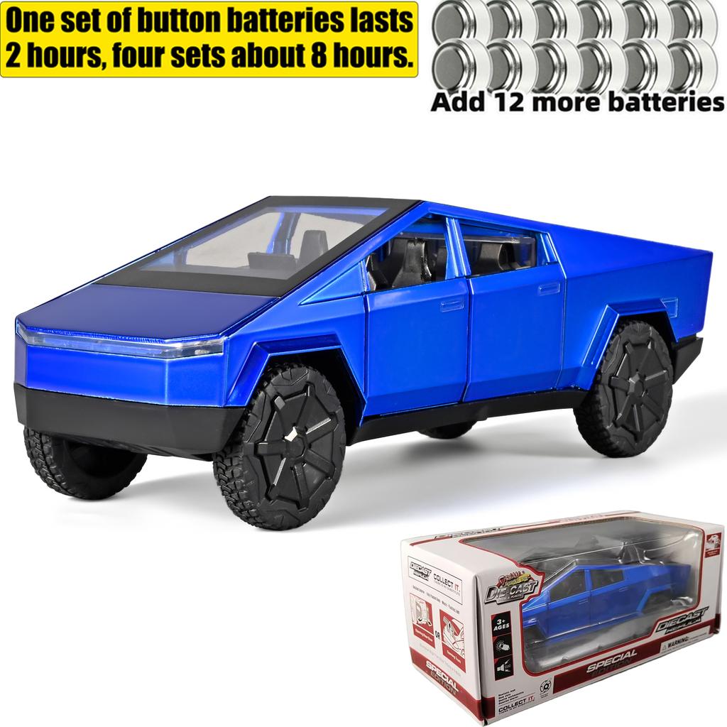 1:32 Cybertruck Toys Diecast Model Car Alloy Metal Pickup Truck Colorful Indoor Desktop Display Collection Game For Children Boy