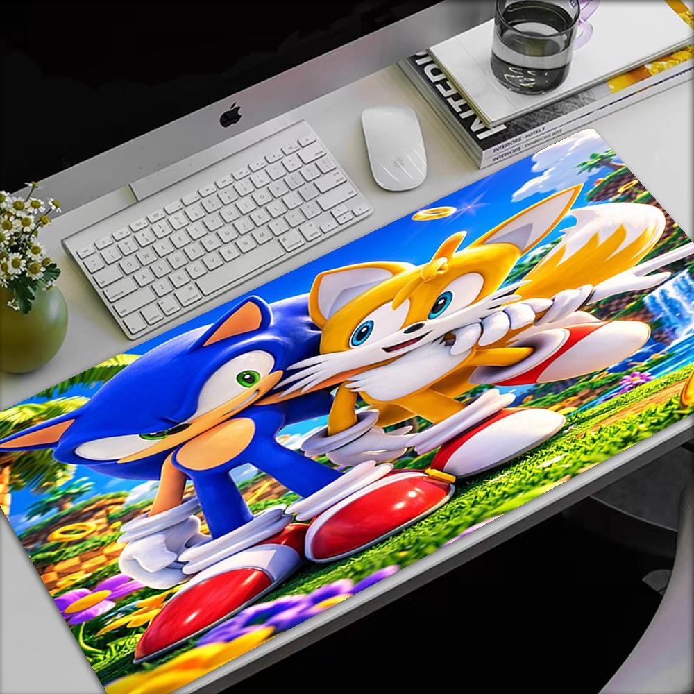 Sonic Theme Mouse Pad, Non Slip Rubber Base, Multifunctional Office & Home Decor, Perfect for Workspace Personalization.