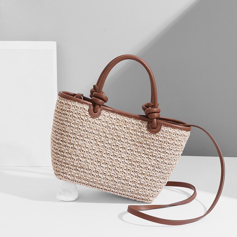 Fresh, Artistic, Simple, Versatile and Fashionable Straw Beach Bag, Single-shoulder Hand-held Tote Bag, Crossbody Bag