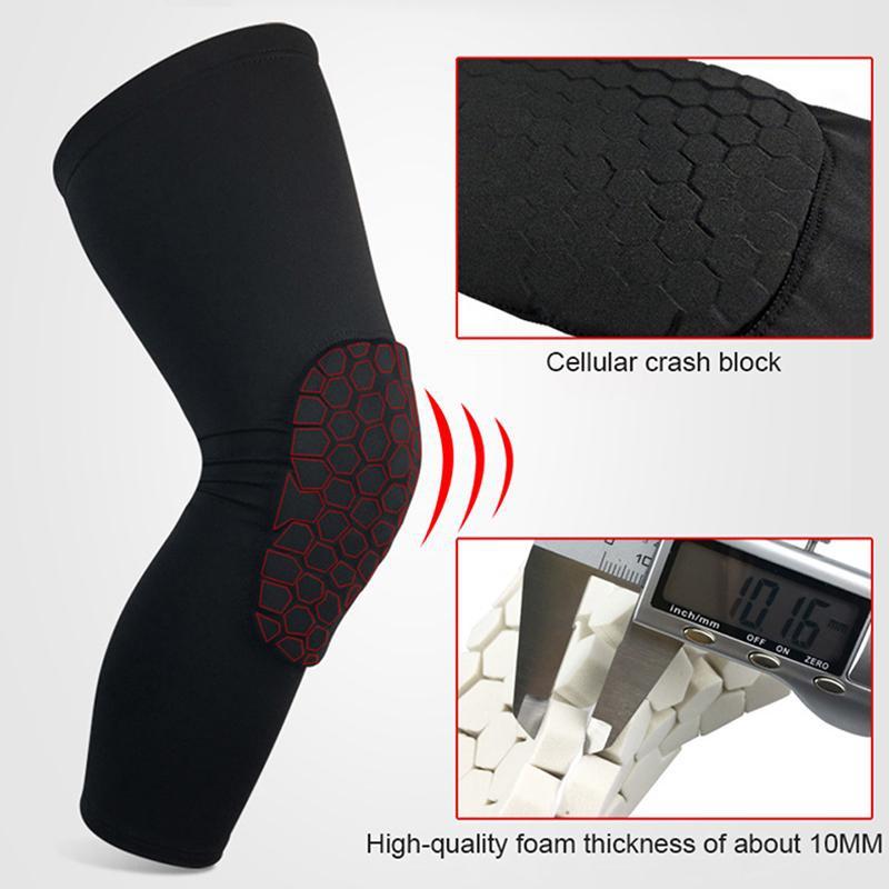 1PC Basketball Knee Protector Compression Sleeve Honeycomb Foam Pads Brace Kneepad Fitness Gear Volleyball Support