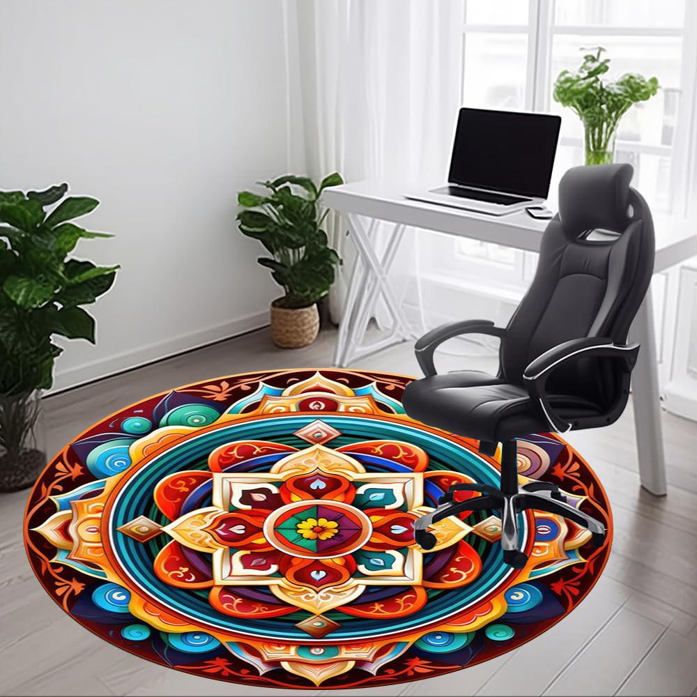 1pc Mandala Artwork Chair Carpet for Office, Non-slip, Soft and Durable Office Rug for Decoration, Perfect for Office Yy251229156