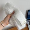 Falling Pool Knitwear Black & White Fluffy Narrow Stripe Scarf – Versatile Y2K Style for Women