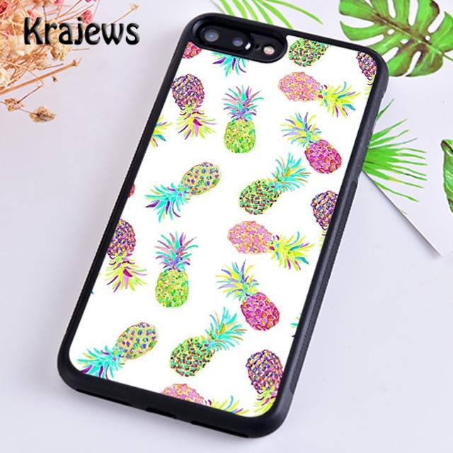 Krajews Kawaii Pineapple Art Soft Phone Case Cover For iPhone 17 Air 16 15 14 Plus 11 12 13 Pro Max Plus Coque Fundas
