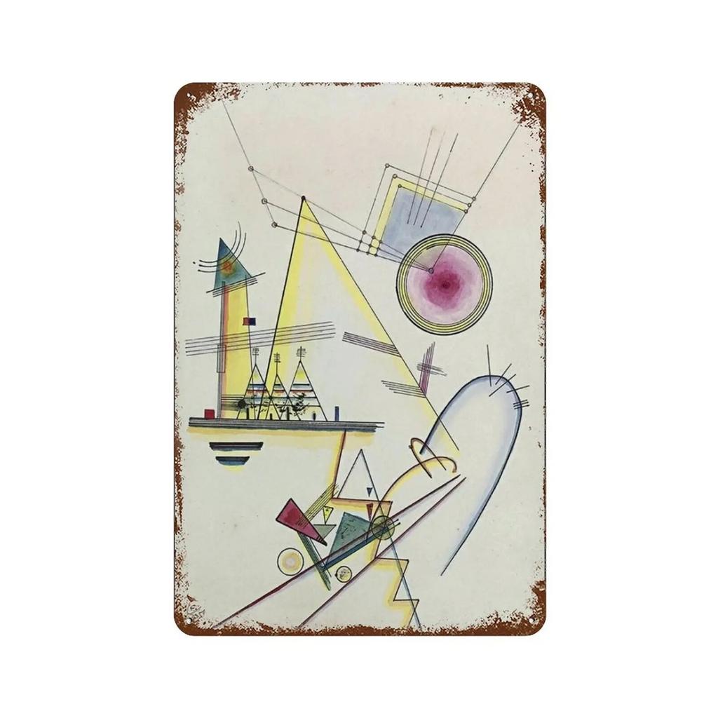 Wassily Metal Signs Kandinsky Geometric Wall Art Posters Decor Modern Abstract Style Tin Signs Picture for Bar Living Room