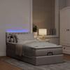 Ottoman Bed with Mattress & LEDs Taupe 100x200 Cm Fabric
