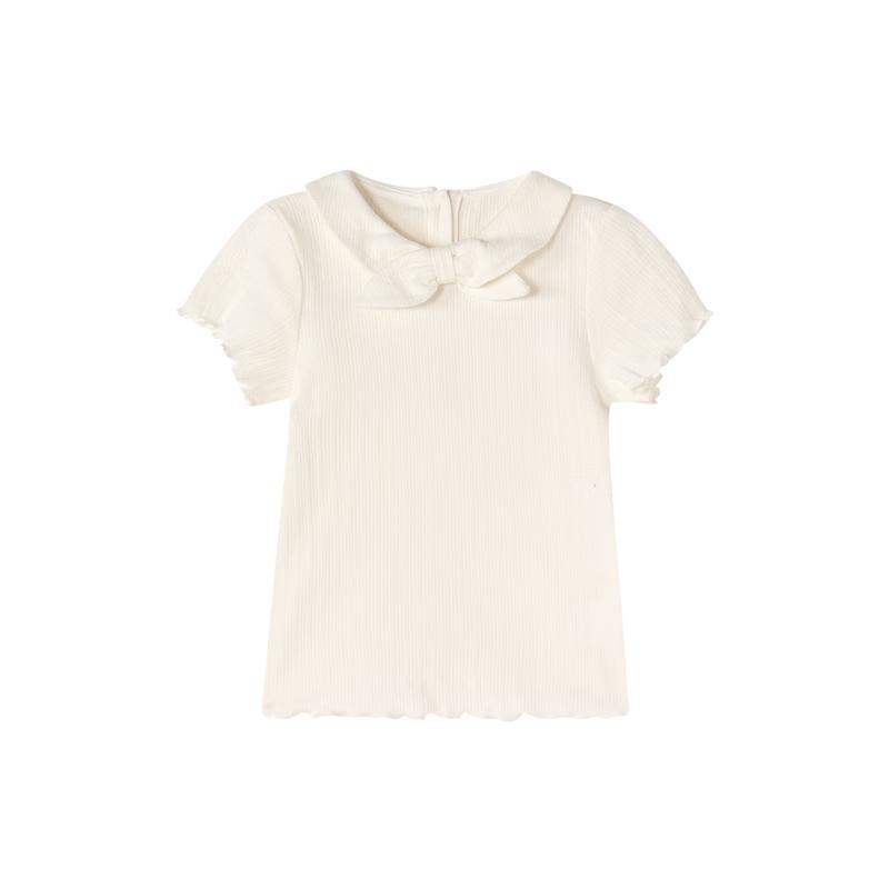 Deesha Girls Sweet Style Bow Doll Collar Knitted T-shirt 120