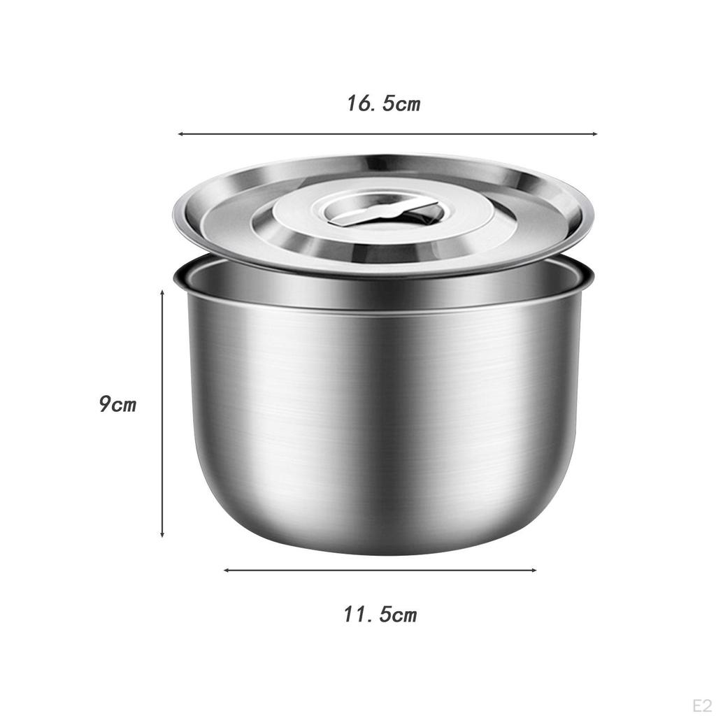 Edelstahl Becken Kochen Schüssel Küche Utensilien Ei Mischen mit Deckel Metall für
