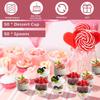 50Pcs Dessert Cups 200ML Round Parfait Appetizer Cups Plastic Dessert Cup for Pudding Mousse Yogurt Snacks Party Supplies
