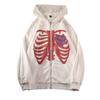 Y2K Skelet Hoodies Dames 2026 Vrouwen Gothic Zwart Ritssluiting Oversized Sweatshirt Dames Retro Harajuku Capuchon Streetwear Tops