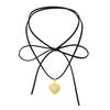 Women's Locket Pendant Necklaces Black Velvet Chain Necklace Rope Chain Heart Pendant Fashion Jewelry Gift