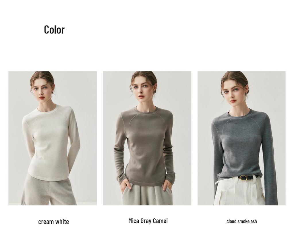 Yangzi Women's Slim Fit Round Neck Knit Sweater for Autumn/Winter Yoga & Sport