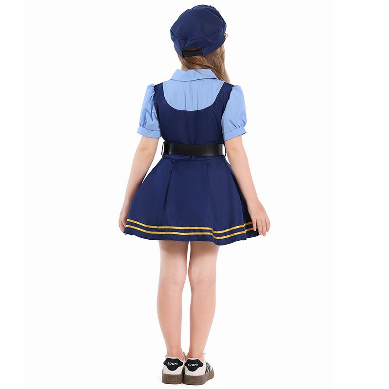 Zootopia Judy Hopps Police Officer Costume for Kids Bunny Police Outfit Full Set for Girls Halloween Party Clothes