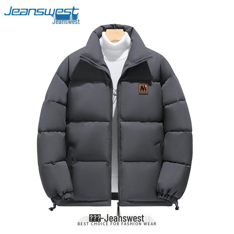 Jeanswest Men's Winter Thickened Letter Puffer Jacket