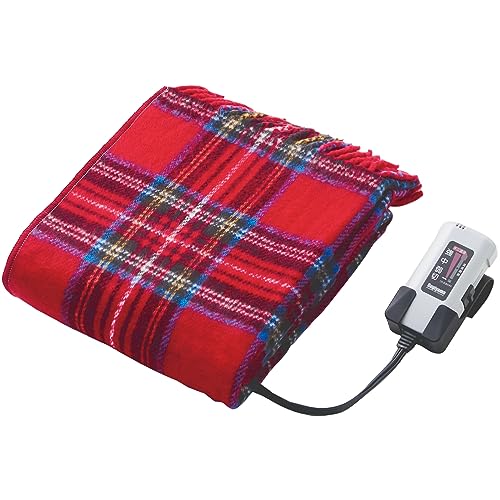 

Sugiyama Washable Electric Throw, Made in Japan, Regular Size (82 x 140 cm), Controller Holder Included, 12-Hour Automatic Off Timer, SSW22H22(RD), Re