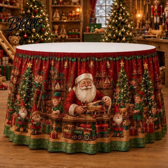 Festive Table Shield with Santa Skirt 70.9×29.5 Events Christmas for Holiday Inch Apron Gnome Reindeer