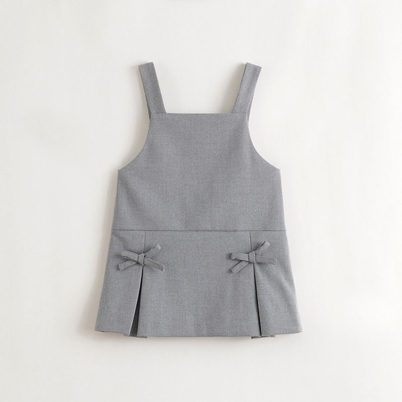 Mark Jenny Girls  3D Bow Miu-Style Suspender Dress Baby Dress 2025 Spring Collection 551656 Hemp Gray 90
