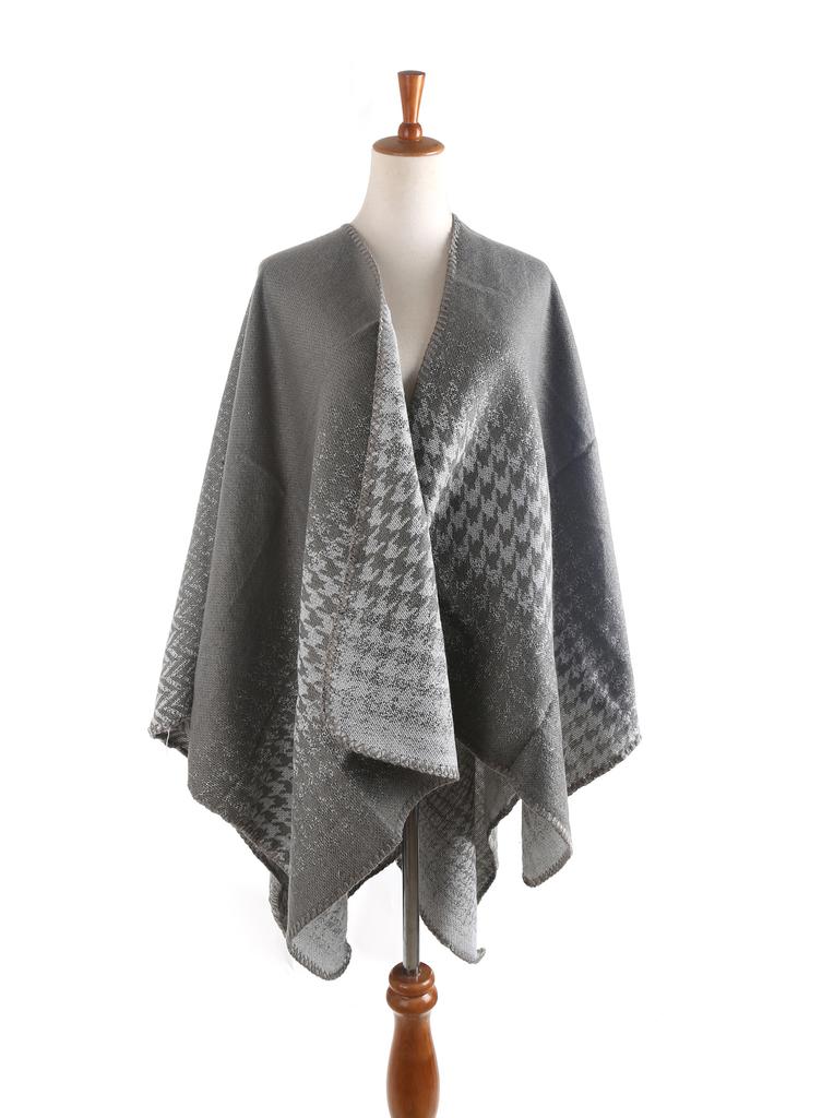 Women S Houndstooth Gradient Scarf Shawl Warm Winter Wrap
