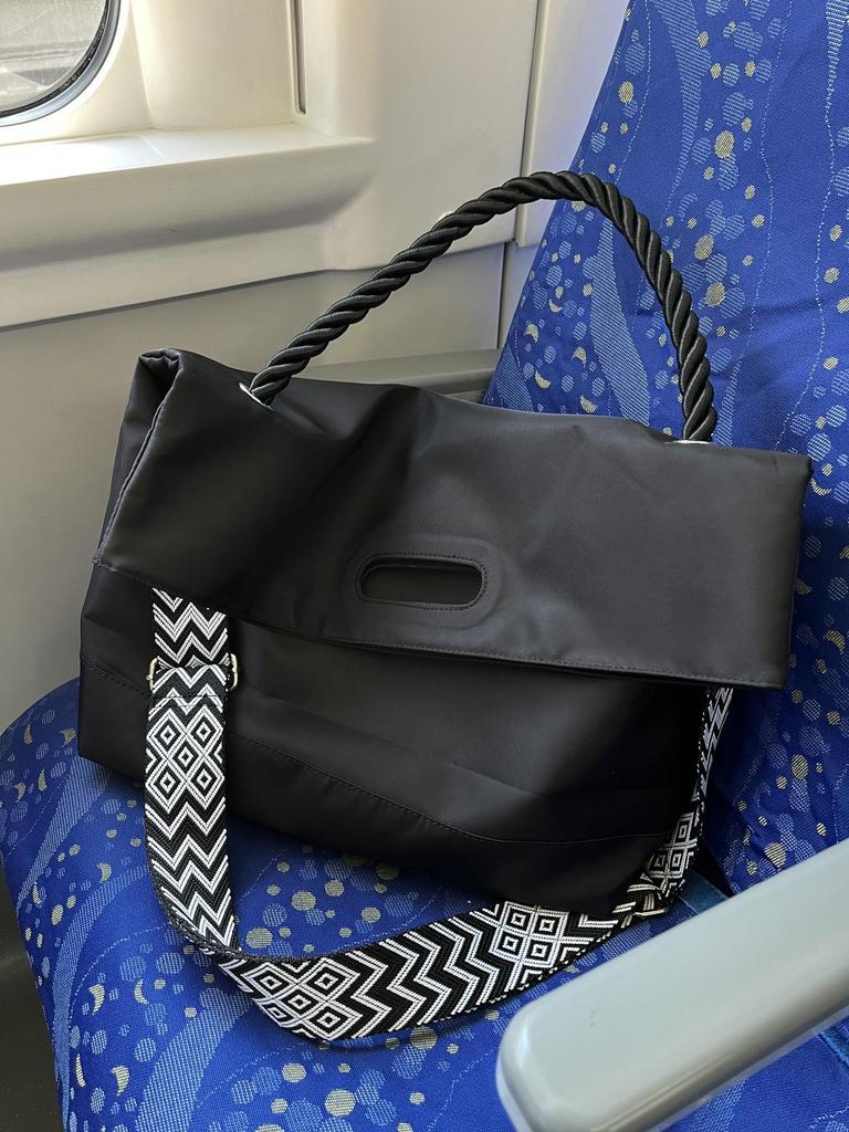 Men's Black High-End Large Capacity Tote & Crossbody Sports Bag