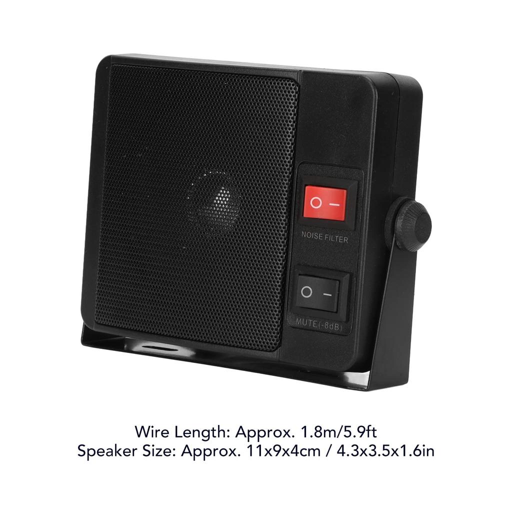 Speaker, Car Radio Speaker, Stable Clear Sound External Communication Speaker with Base, Radio Speaker for Yaesu, Kenwood, ICOM