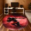 1pc Football Player Pattern Office Round Rugs, Under Chair Round Rugs for Living Room, Bedroom, Bathroom Decoration Carpet 091883