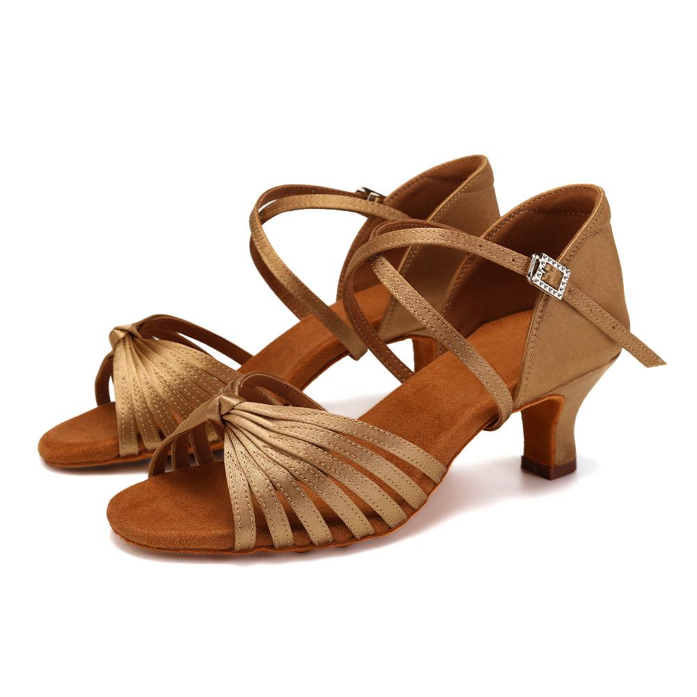 Satin Latein Tanzschuhe für Damen Mädchen Weiche Sohle Damen Tango Salsa Ballsaal Party Tanzschuhe Indoor Absatz 5.5cm