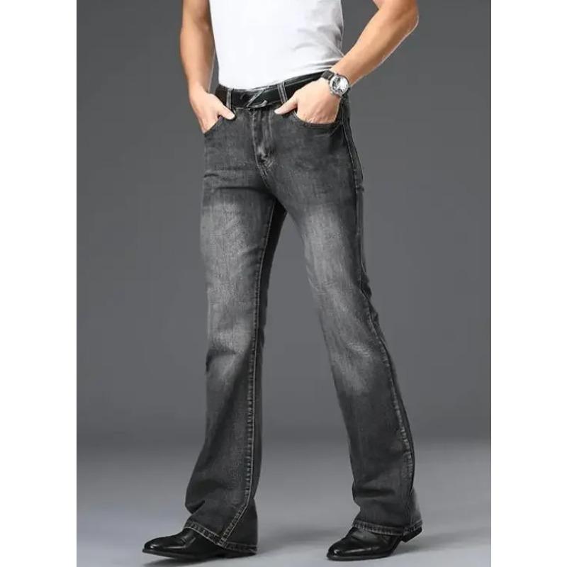 Men's Flared Pants Classic Flared Jeans Loose Leg Jean Boot Cut Trouser