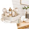 Corner Shower Caddy Suction Cup No-Drilling Removable Shower Caddy Basket Powerful Suction Bathroom Shower Shelf Organizer