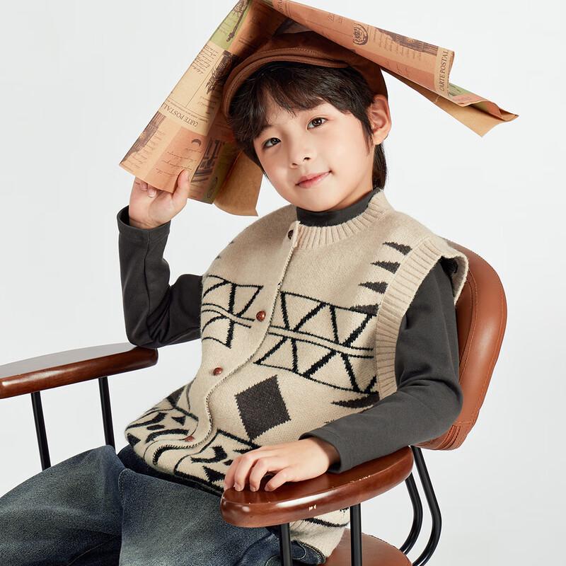 

DuoDuoJia Boys Icelandic Jacquard Knit Vest 130