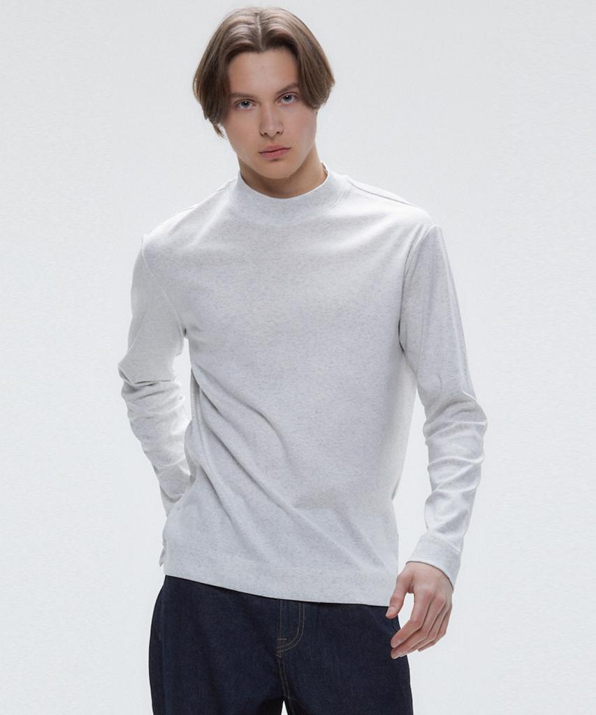 YJACK M_Rib Mock Neck Slim Fit Long Sleeve T-Shirt Mrt1314L (B Type)