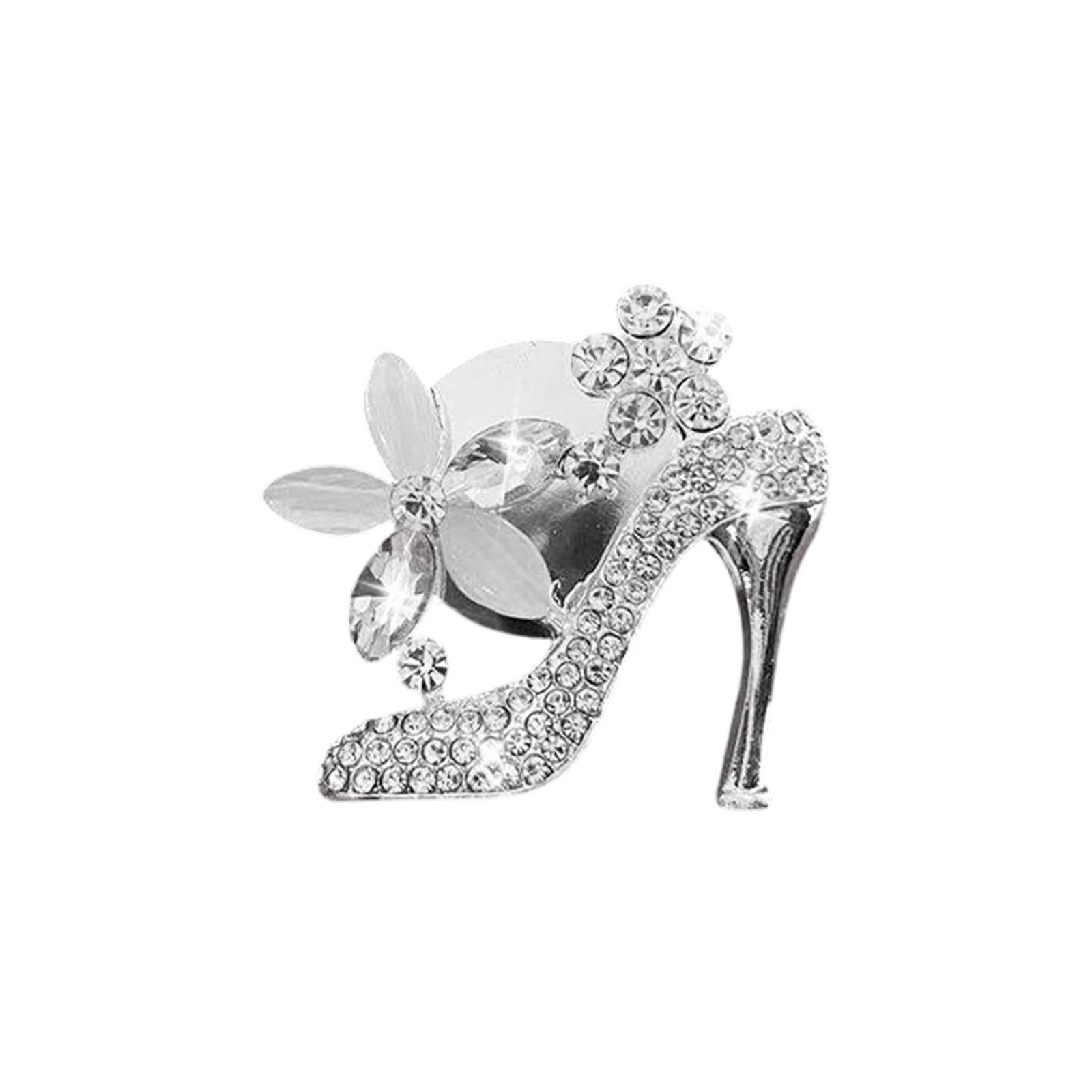 

Sparkly High Heel Car Clip – Rhinestone-Encrusted Freshener & Bling Car Interior Decor One Size срібний