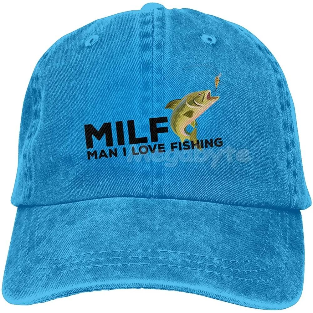 

Мужчина-милфа. Я люблю рыбацкую шапку для мужчин и женщин, регулируемую дальнобойную модную джинсовую кепку для улицы, черную бейсболку Adjustable