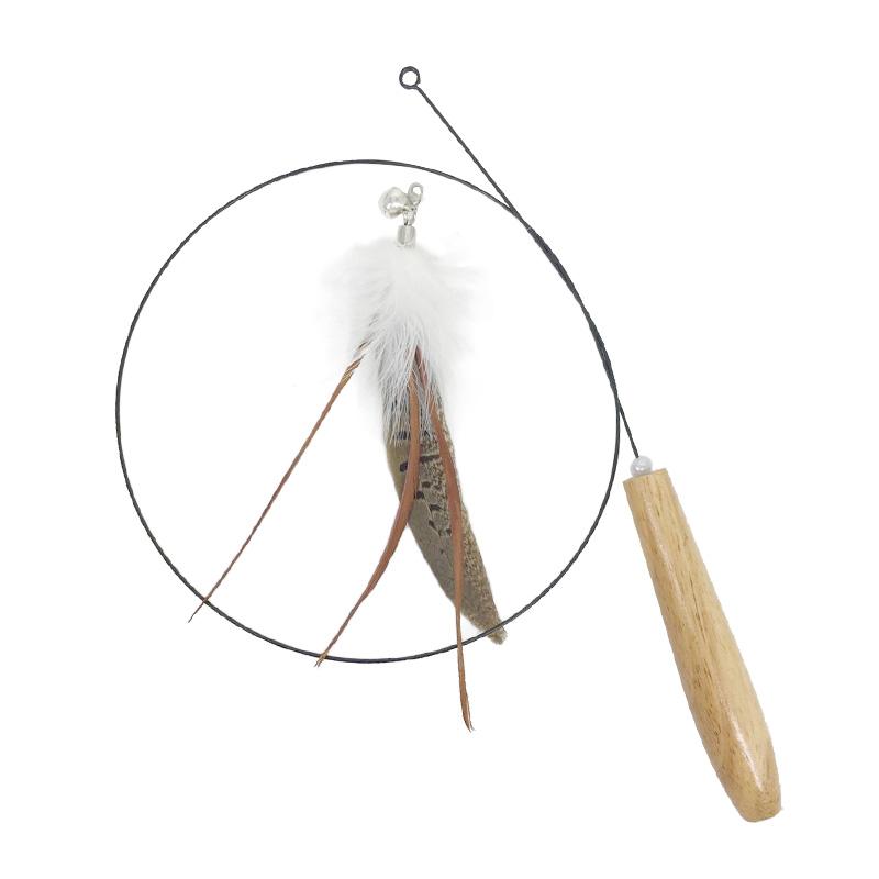 Interactive Cat Toy Funny Simulation Bird Feather with Bell Cat Stick Toy for Kitten Playing Teaser Wand Toy Pet Cats Supplies
