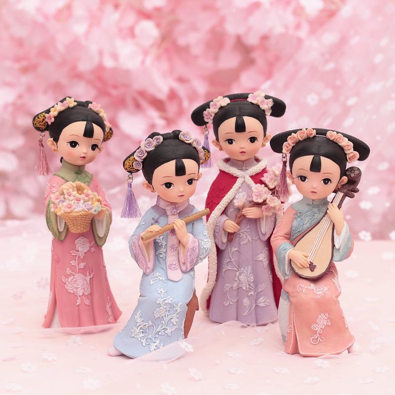 Şarap Dolabı ve Oturma Odası İçin Yaratıcı Retro Prenses Figür Dekorasyonu