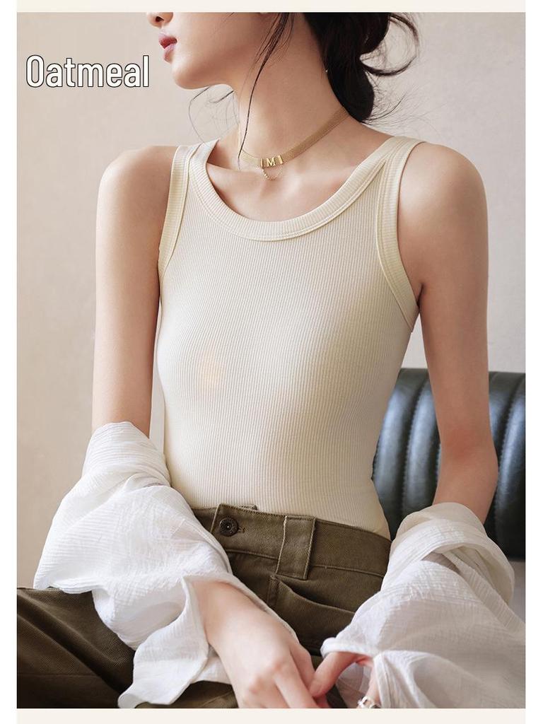 Damen Geripptes Modal Spaghettiträger Tanktop: 2026 Neues Schlankmachendes, Figurschmeichelndes Sommer-Eis-Seiden-; Allein tragen oder kombinieren.