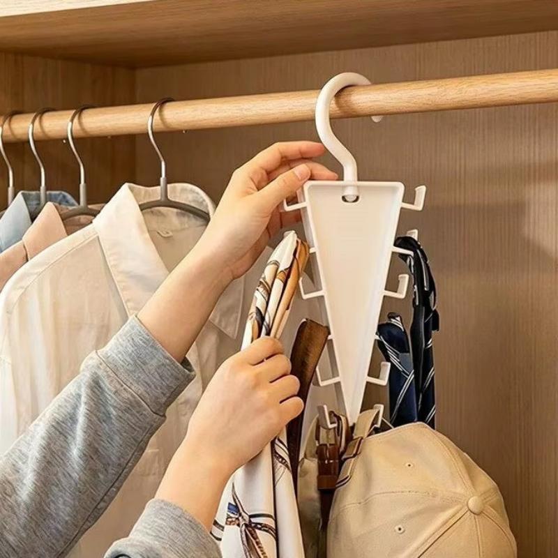 V Shaped Space Saving Hanger 12 Hooks Clothes Organizer Vertical Closet Storage Rack For Bedroom Wardrobe Hat Belt Scarf