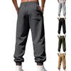 Pantalones de chándal para hombre Joggers elásticos de tiro medio con cordón ajustable Bolsillos reforzados Forro de terciopelo Pantalones deportivos para uso diario
