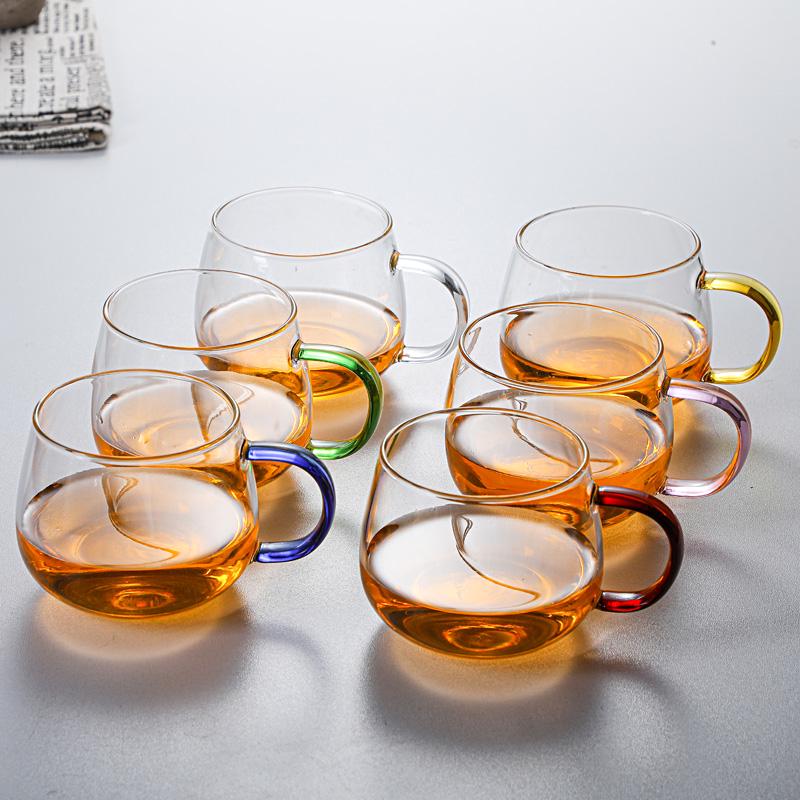 Double-Layer Heat-Resistant Glass Tea Cup with Handle for Kung Fu Tea