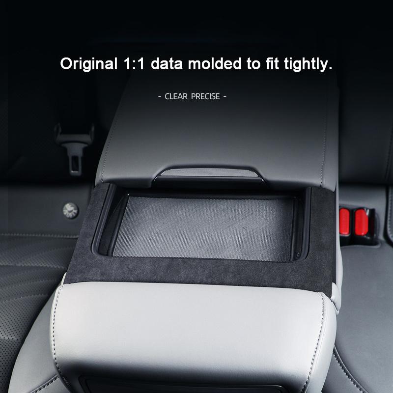 For ZEEKR 001 2024 2025 Car rear armrest decoration modification framework sticker Super Suede car interior accessories