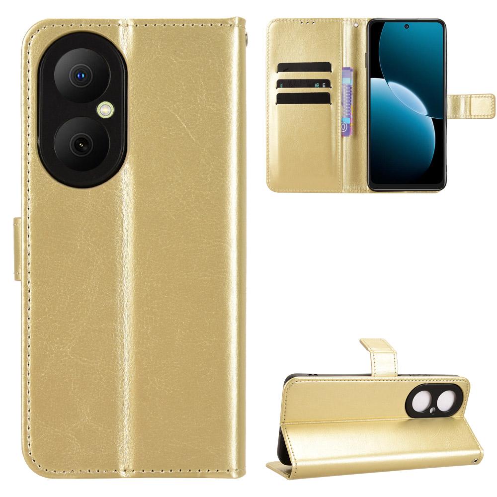 For Huawei Enjoy 80 PU Leather Case with Strap Crazy Horse Texture Phone Wallet Cover