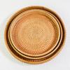 Rattan Round Serving Tray Food Serving Baskets Wicker Platter for Home