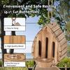 Hanging Butterfly House Wooden And Feeder, Outside Shelter, Garden Teardrop Shaped for Decoration Pollinator Habitat Feeder
