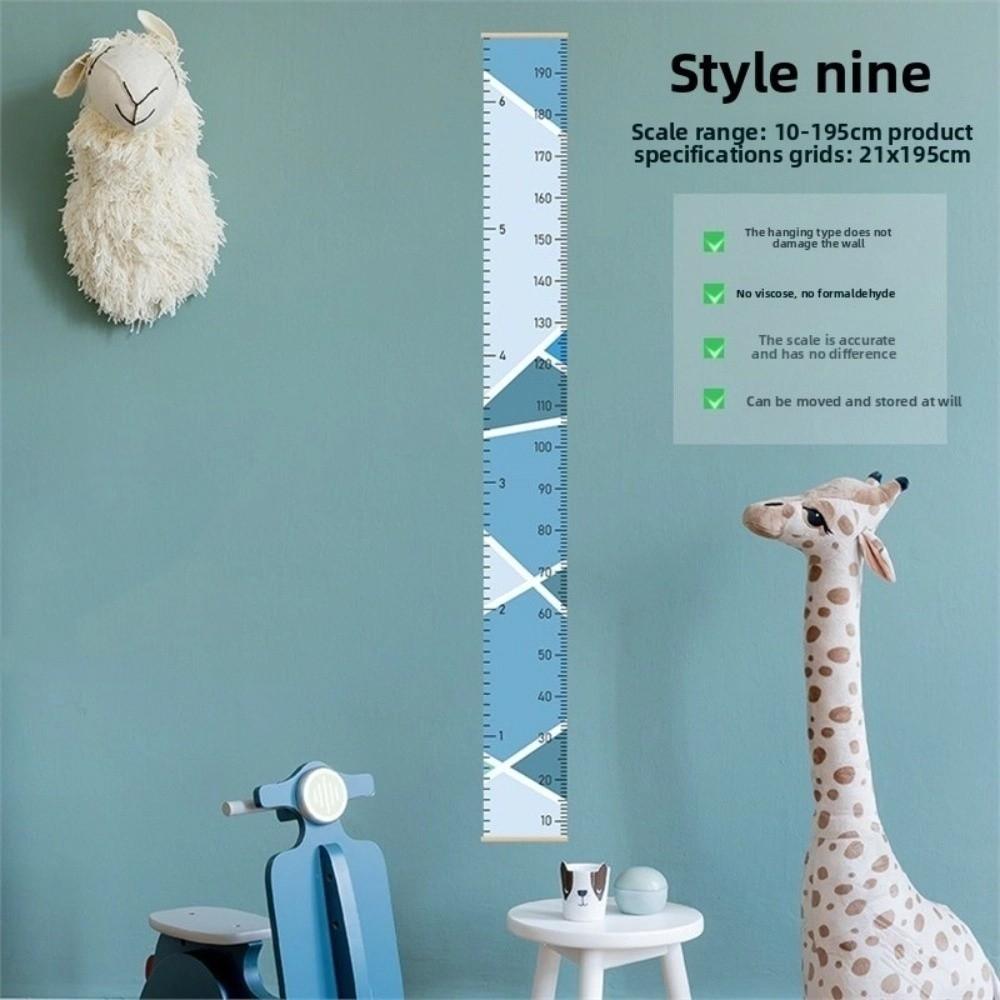 2M Height Child Growth Chart Wall Hanging Catoon Pattern Height Chart Growth Ruler Removable Height Measure Ruler