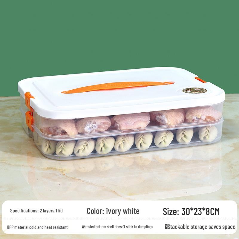 Dumpling Freezer Tray: Portable Multi-Layer Storage Box for Fresh Wontons