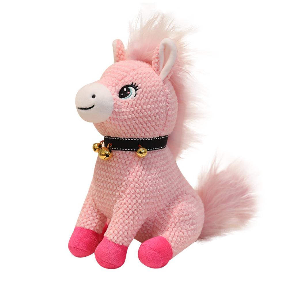 

Cute Horse Plush Toys Mascot Dolls Zodiac Pony Figurine 2026 Horse Plush Doll Festive Decor 22cm рожевий