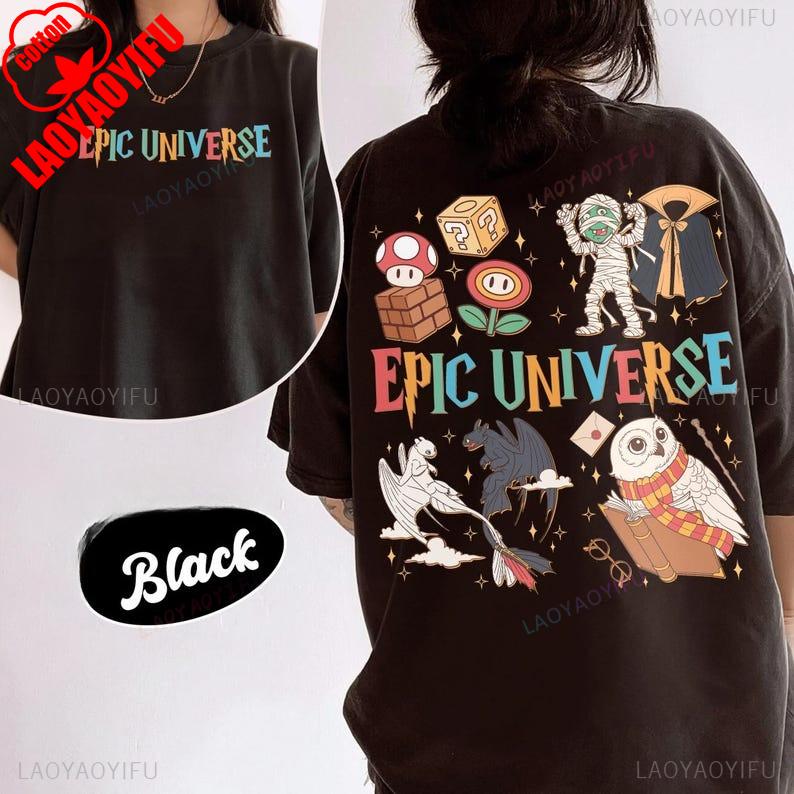

Epic Universe Family Universe Park Trip T-Shirt Orlando Park Funny Summer Fashion Casual Comfortable Soft Cotton Trip Tees Top S