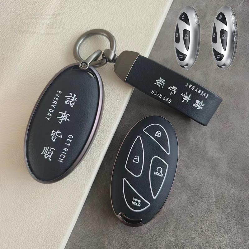 

Car Tpu Leather Remote Control Key Case Holder Cover Bag For Hyundai Grandeur Gn7 Kona Sx2 Ev Ioniq6 Grand Prix 5/7 Bottons